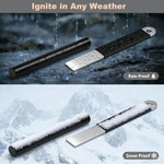 4" Portable Pocket Waterproof Ferrocerium Ferro Rod Fire Starter Survival Tool, Flint and Steel Magnesium Camping Emergency Fire Starters Kit with Striker, Outdoor Campfires Stick Firestarter