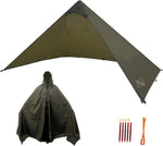 Lightweight Poncho Shelter, Solitary Shelter Cape Silnylon Emergency Survival Shelter Ultralight Minimalist Shelter for Camping Hiking Backpacking Bug Out Bag