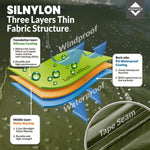 Hooded Rain Poncho, Silnylon Rain Coat Versatile Survival Shelter Waterproof Breathable Lightweight Poncho