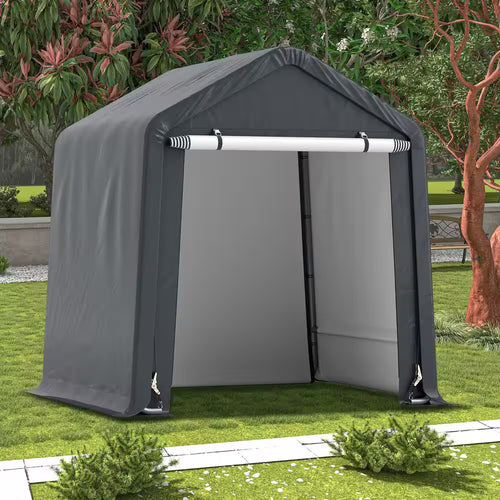 6.5 Ft. X 8 Ft. Gray Portable Outdoor Storage Shelter