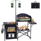 Folding Camping Kitchen Station with Grill Stand