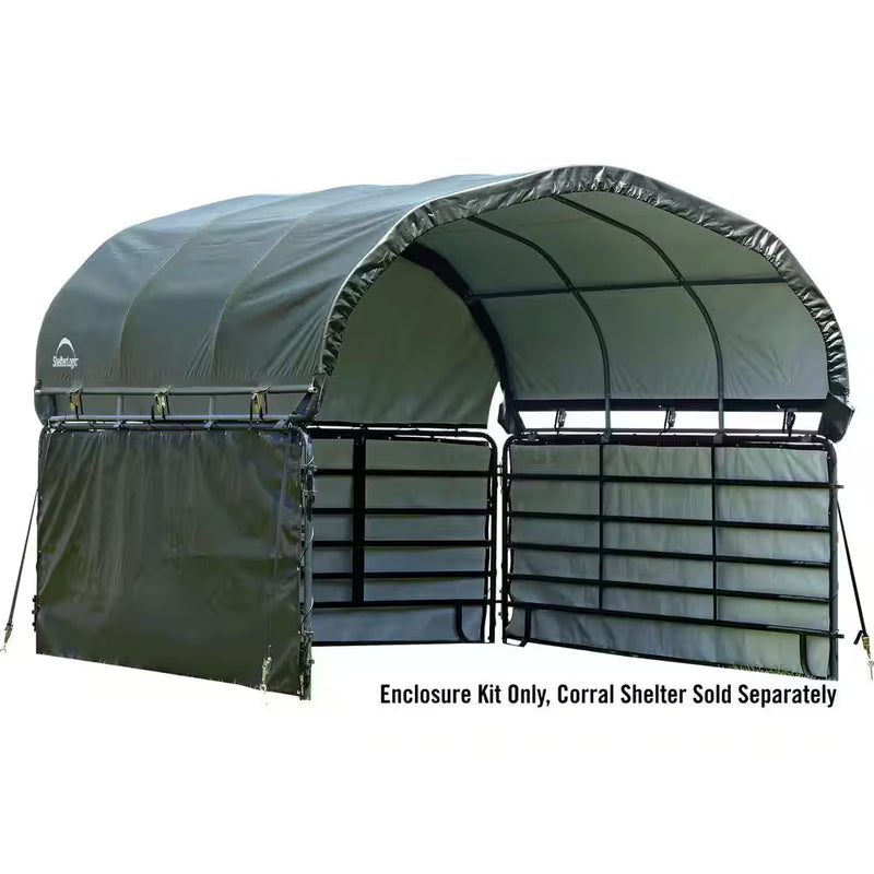 12 Ft. D X 12 Ft. W Enclosure Kit for Corral Shelter in Green with Uv-Treated, Heat-Sealed Panels