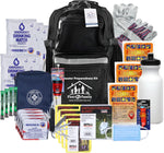First My Family All-In-One 4 Person, 72 Hour Emergency Survival Kit for Fires, Earthquakes, Hurricanes, Floods, Tsunami and Other Disasters - Premium Black Backpack