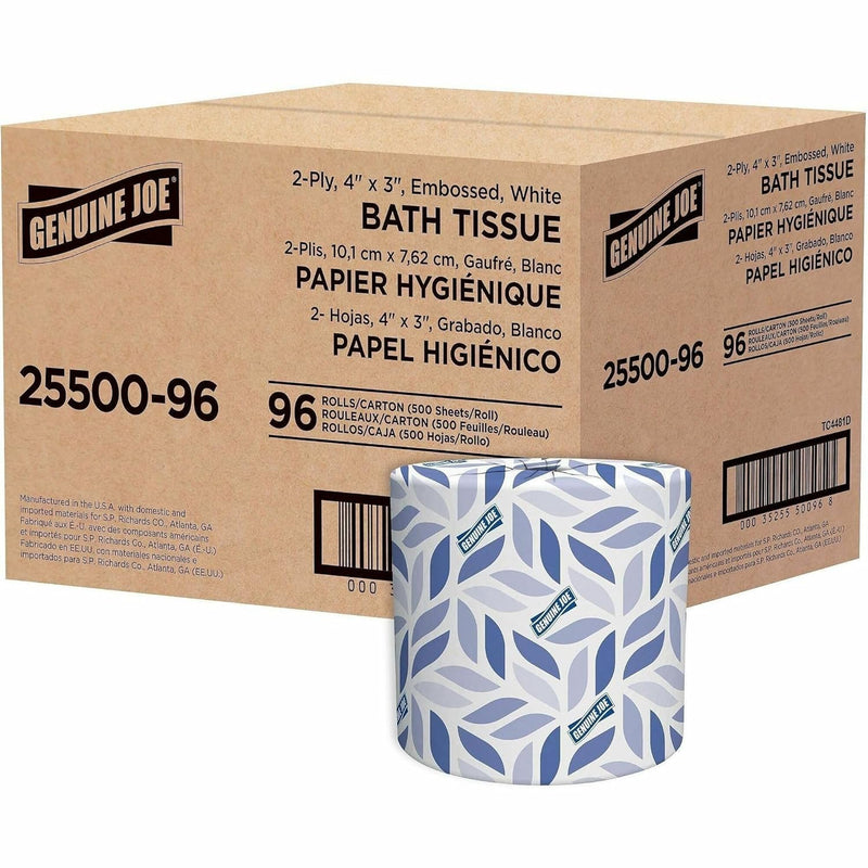 - GJO2550096 2-Ply Standard Bath Tissue Rolls (Pack of 96 Rolls)