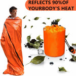 2 Pack Emergency Sleeping Bag, Mylar Emergency Blanket, Waterproof Lightweight Survival Shelter Blanket, Portable Survival Thermal Bivy Sack for Outdoor Camping Hiking Adventure
