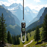 Black Carabiner Key Chain Compass Thermometer Metal Camping Outdoor Gadgets Hiking Survival to Multifunctional Mountaineering Sports Outdoor Recreation Accessories