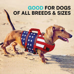 Dog Life Jacket for Large Dogs, Adjustable Dog Life Vest for Swimming & Boating, High Buoyancy Pet Lifesaver Preserver for Water Safety, Floating Vest for Large Breeds (Usaflag, XXL)