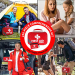 Survival First Aid Kit for Home/Business, Camping Survival Kits | Mini Travel First Aid Kit | Camping Equipment | Small Kits for Car | Outdoor Emergency Survivals Pack - 250Pcs