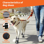 Dog Shoes Waterproof Dog Boots for Small Medium Large Puppy with Reflective Straps Rugged Anti-Slip Sole,Paw Protectors Dog Booties for Hot Pavement Winter Snow Rain Hiking 4PCS Black