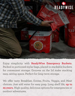 Emergency Food Supply - 84 Servings Gluten Free Survival Food Bucket, Dehydrated Meals & Freeze Dried Food for Backpacking, Camping Essentials & Emergency Supplies, up to 25 Year Shelf Life