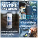 Water Purification Tablets (397Mg, 100 Pack). Water Filtration System for Camping, Boating, Emergency Water, Survival Kit, and Marine. Easy-To-Use Water Purifier Treatment.