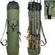 Fishing Rod Bag Pole Holder, Portable Fishing Rod Case Carrier Canvas Pole Storage Bag Travel Carry Case Waterproof Fishing Tackle Gear Organizer