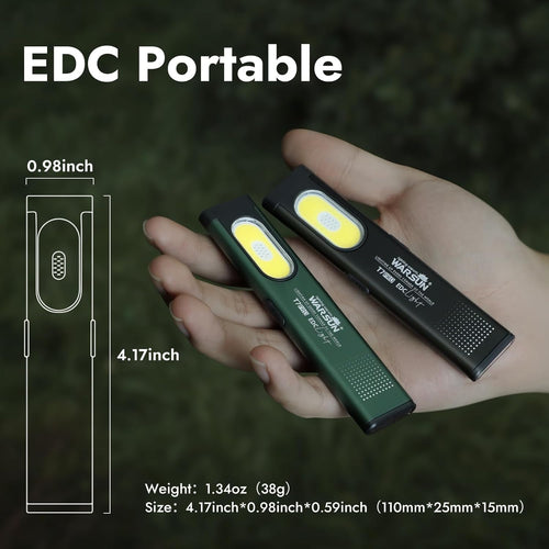 T7 Rechargeable EDC Flashlight 2 Pack, Slim Pocket Flashlight with USB-C Charging, Clip & Magnetic Base, Lightweight Portable LED Work Light for Everyday Carry, Camping & Emergency