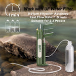 Portable Water Filter Survival Gear High Precision and Large Flow Optional 2 in 1 Water Purification for Hiking, Camping, Travel, and Emergency Preparedness