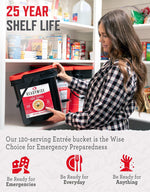 Emergency Food Supply - 120 Servings Favorites Sample Bucket, Survival Food Kit, Freeze Dried Prepper Food & Dehydrated Meals for Camping Essentials & Backpacking, up to 25 Year Shelf Life