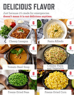 Emergency Food Supply - 104 Servings Variety Pack Bucket, Protein Meals, Dehydrated & Freeze Dried Food for Backpacking, Camping Essentials & Prepping Supplies, up to 25 Year Shelf Life