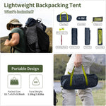 Backpacking Tent for 1 Person Camping Hiking Lightweight Waterproof One Person Tent with Footprint