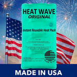 Instant Heat Packs Medium (5×9”)- Medical Grade Reusable Green 1-Pack Fast and HOT - Made in USA for Muscle Aches, Back, Arm, Shoulder, Pain Relief, Warmth on the Go; Heating Pad Click Heat