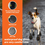 Dog Shoes Waterproof Dog Boots for Small Medium Large Puppy with Reflective Straps Rugged Anti-Slip Sole,Paw Protectors Dog Booties for Hot Pavement Winter Snow Rain Hiking 4PCS Black