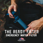 Ready Filter Personal Water Filter Straw | Backpacking Water Filter for Hiking & Camping | Portable Water Purifier Camping | Emergency Survival Gear & Camping Survival Kit | 2 Pack