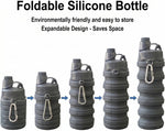 Collapsible Water Bottles Travel Water Bottle Sports Portable Sport Water Bottle Reusable Water Bottles Comes with Mountaineering Buckle 500Ml Silicone Water-Proof Camping Water Bottle