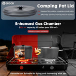 Camping Cookware Set Camping Gear, Compact Camping Pots and Pans Set, Durable Hard Alumina Camping Cooking Set for Outdoor Backpacking Camping Hiking Picnic, Included Mesh Carry Bag