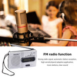 Radio FM/AM Small Portable Radio Battery Operated Radio Full-Wave Band World Receiver Telescopic Antenna Built-In Speaker