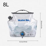 8L Camping Water Bag with Faucet Portable Water Container Folding Water Storage Carrier Jug Outdoor Water Pouch for Camping
