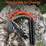 Flint and Steel Fire Starter Kit Survivor, 3/8" 1/2 Inch Ferro Rods and Magnesium Rods with Paracord Handle
