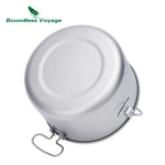 Titanium Pot Camping Cookware Hanging Soup Pot with Lid Outdoor Cooking Kit Lightweight Kitchen Ware Tableware