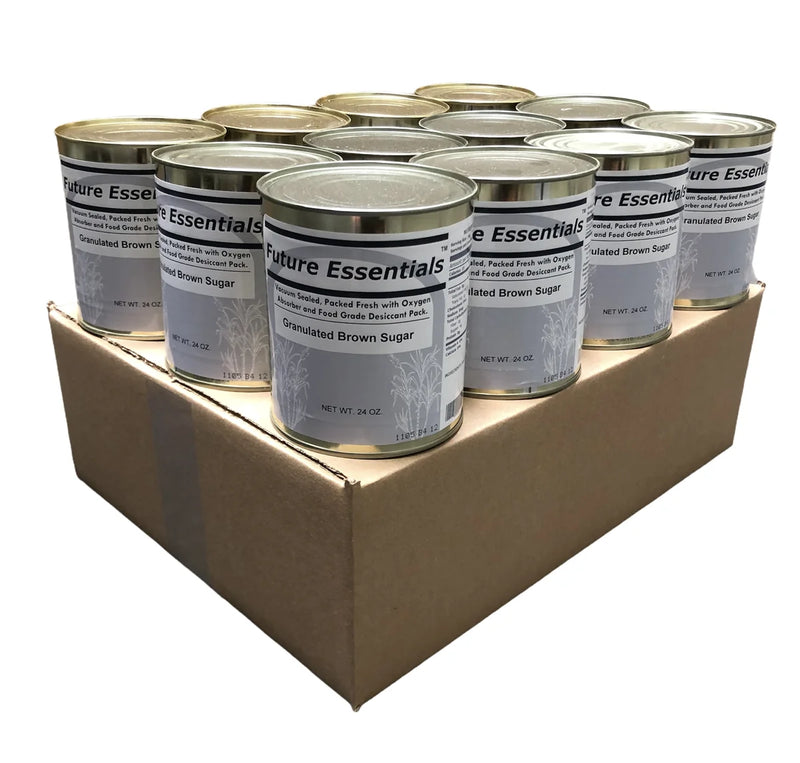 Long Shelf Life Emergency Food Canned Granulated Brown Sugar- 12 Cans