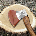 32.6 Inch Professional Wood Splitting Axe, Wood Chopping Axe with Hickory Wood Handle and Leather Sheath, Felling Ax, Sporting Axes, Racing Axes for Timbersports - Head 6 Lbs