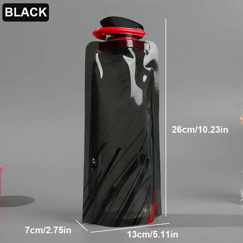 Outdoor Cycling Sports Water Bottle - Mountaineering Portable Water Cup - PE Plastic Folding Water Bag - Gift Promotion Water