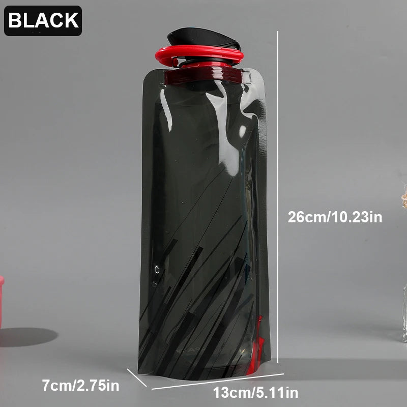 Outdoor Cycling Sports Water Bottle - Mountaineering Portable Water Cup - PE Plastic Folding Water Bag - Gift Promotion Water