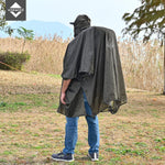 Hooded Rain Poncho, Silnylon Rain Coat Versatile Survival Shelter Waterproof Breathable Lightweight Poncho