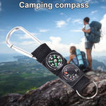 Black Carabiner Key Chain Compass Thermometer Metal Camping Outdoor Gadgets Hiking Survival to Multifunctional Mountaineering Sports Outdoor Recreation Accessories