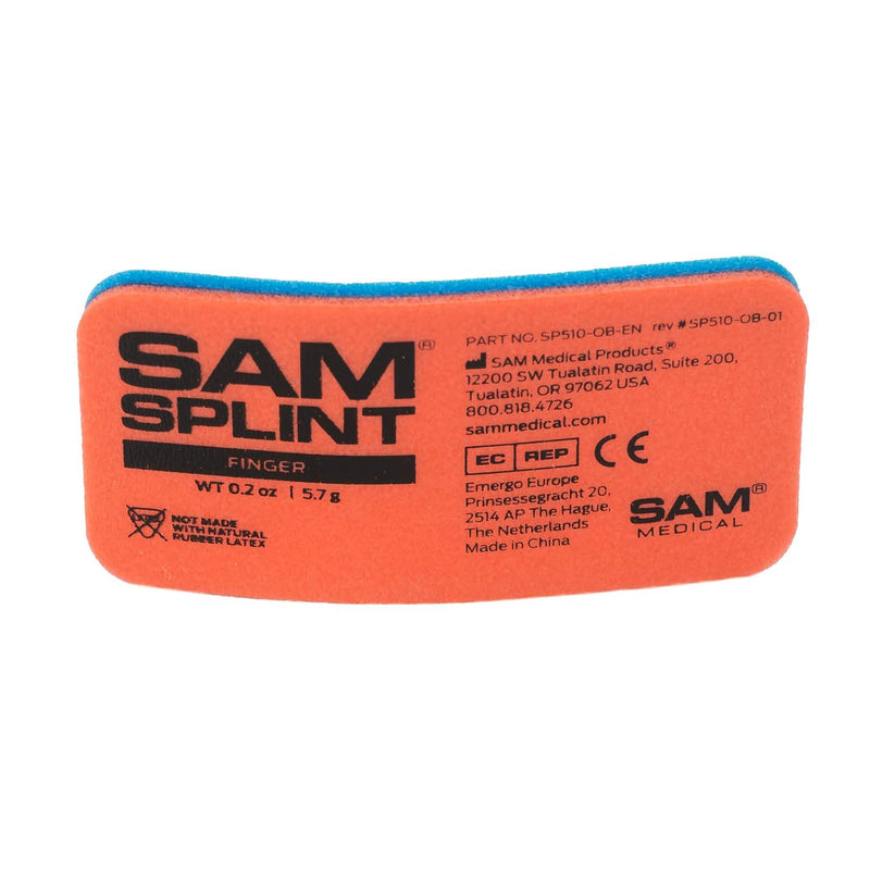 Sam Splint, Finger Splint, Orange & Blue