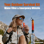 High-Capacity Survival Water Filter Straw Kit with Emergency Whistle, Lightweight Reusable Portable Water Straw for Camping, Hiking, Backpacking & Emergency Preparedness(1 Pack)