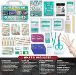 120 Pieces Hardcase First Aid Kit - First Aid Box Includes Instant Cold Pack, Emergency Blanket for Travel, Home, Office, Vehicle, Camping, Workplace & Outdoor