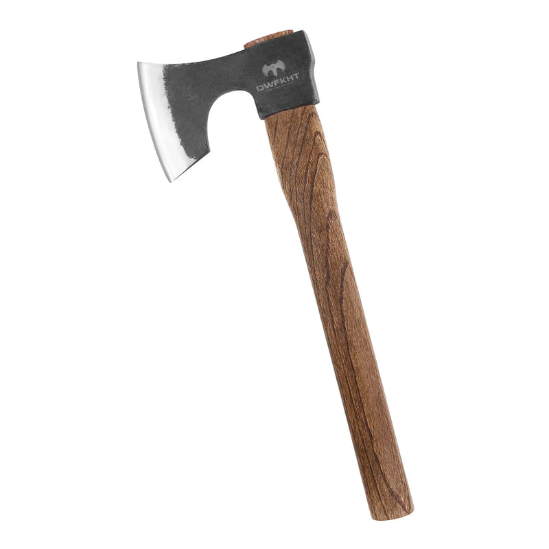 16.5" Camping Hatchet Axe, with Beech Wood Handle and 1065 High Carbon Steel Blade for Wood Cutting Outdoor Use