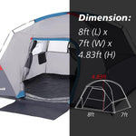 Camping Tent, Tent for Camping, Easy Set up Camping Tent for 4 Person Outdoor Traveling, Light Blue