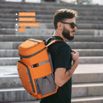 32 L. Leakproof Soft Backpack Cooler Bag for Camping Hiking, Orange