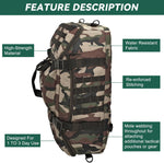 55L Large Duffle Bag, 3-In-1 Tactical Backpack MOLLE Pack for Sports, Gym, Outdoor, Woodland