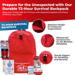 First My Family All-In-One Premium 1-Person, 72-Hour Bug Out Bag for Earthquakes, Floods, Tsunamis and Other Emergencies and Disasters. Be Safe, Be Prepared.
