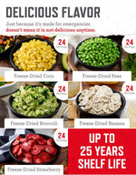 Emergency Food Supply - 120 Servings Fruits and Vegetables Survival Kit Boxes, Dehydrated Meals & Freeze Dried Prepper Food for Backpacking & Camping Essentials, up to 25 Year Shelf Life