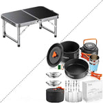 Portable Camping Cooking Set & Small Foldable Camping Table
