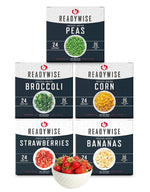 Emergency Food Supply - 120 Servings Fruits and Vegetables Survival Kit Boxes, Dehydrated Meals & Freeze Dried Prepper Food for Backpacking & Camping Essentials, up to 25 Year Shelf Life