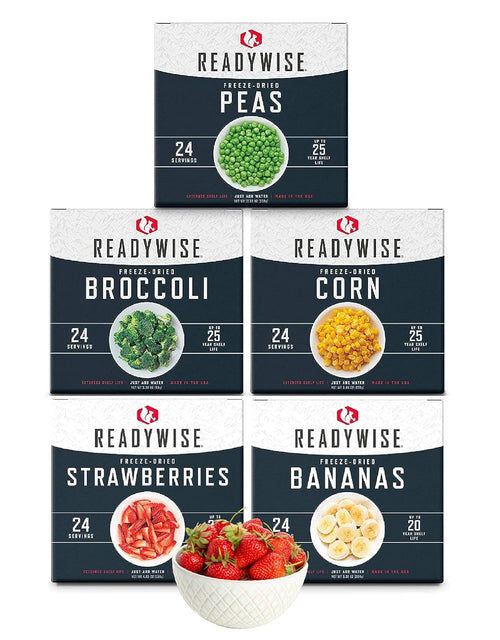 Emergency Food Supply - 120 Servings Fruits and Vegetables Survival Kit Boxes, Dehydrated Meals & Freeze Dried Prepper Food for Backpacking & Camping Essentials, up to 25 Year Shelf Life