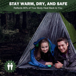 Emergency Survival Tent Life Shelter - 2 Person Mylar Emergency Shelter Tube Tent with Emergency Whistle & Paracord, All-Weather Essential Survival Gear for Camping, Hiking & Survival Kits
