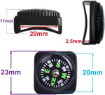 15Pcs Slip-On Wrist Compass Hard Shell Liquid Filled Mini Small Button Compass Paracord Bracelet for Outdoor Hiking Survival Wrist Watch Band 3/4" (20Mm)